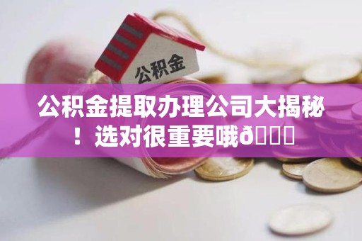 迎江公积金提取办理公司大揭秘！选对很重要哦😎
